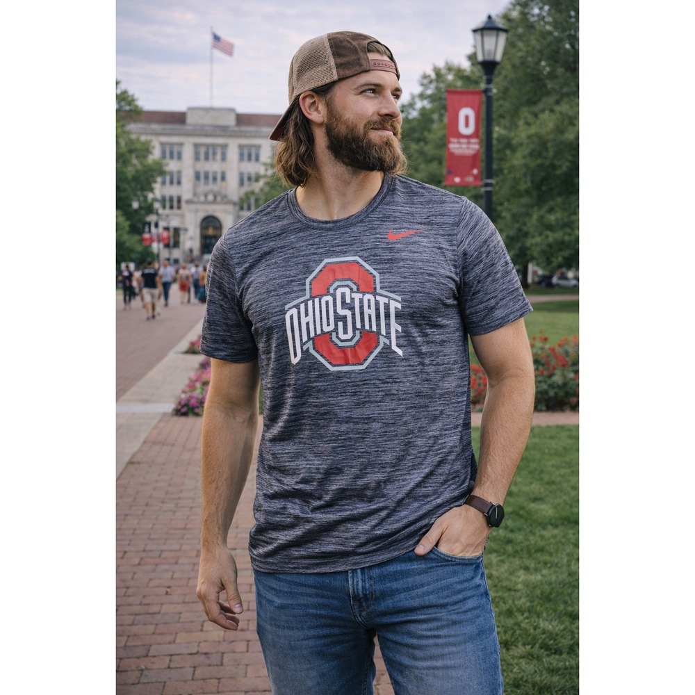 Nike The Nike Tee Ohio State Buckeyes Dri-FIT T-Shirt‎ Gray Heathered
